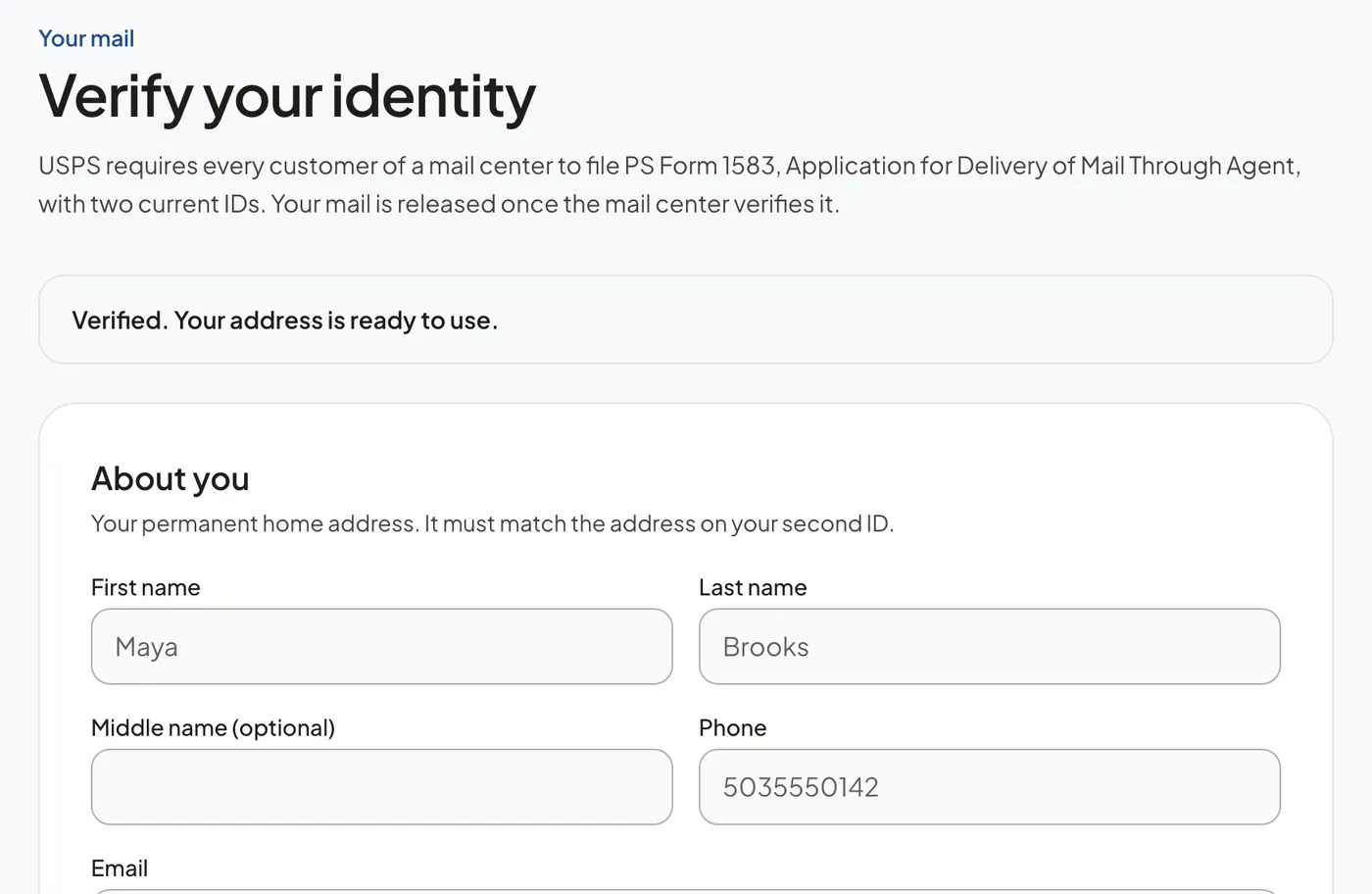 PS Form 1583, online
