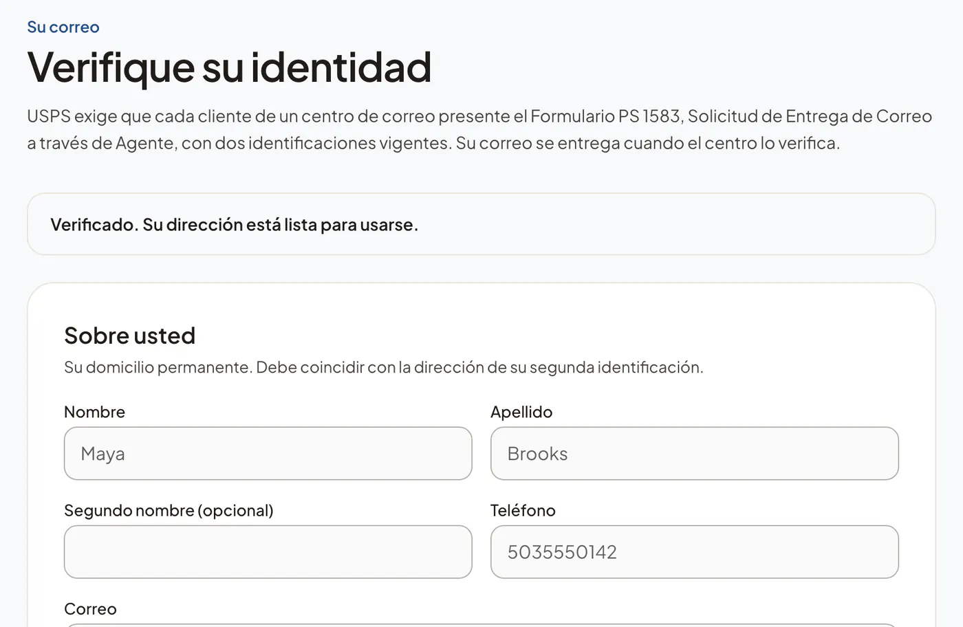 El formulario PS 1583, en línea